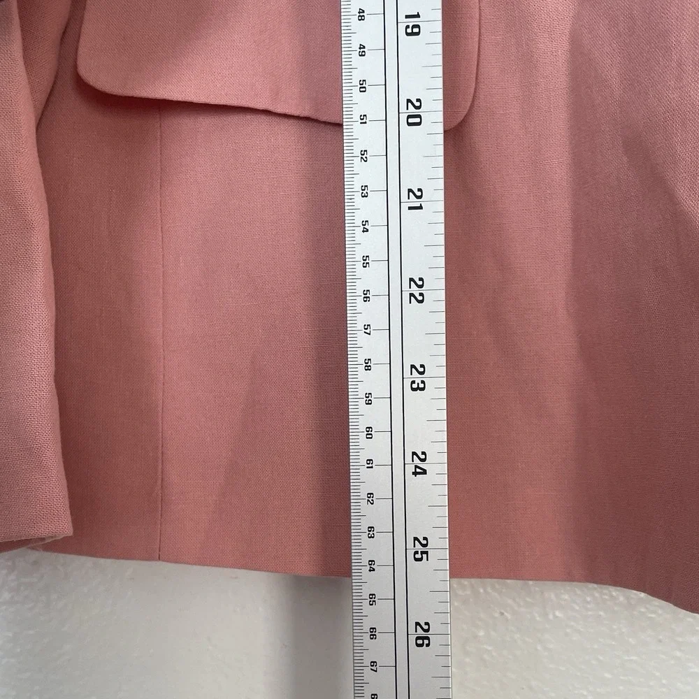 Orvis Women's Blazer Size 12P Linen Tencel Sport‎ Jacket Cantaloupe One Button